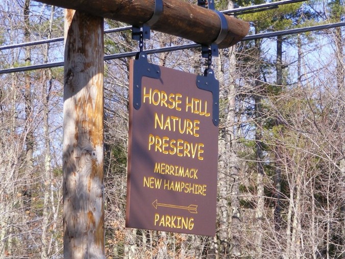 sign for Horse Hill Nature Preserve in Merrimack, New Hampshire