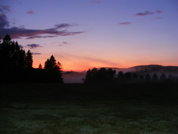 Sunset, Cedar Stream Road. Ellen Kolb photo.