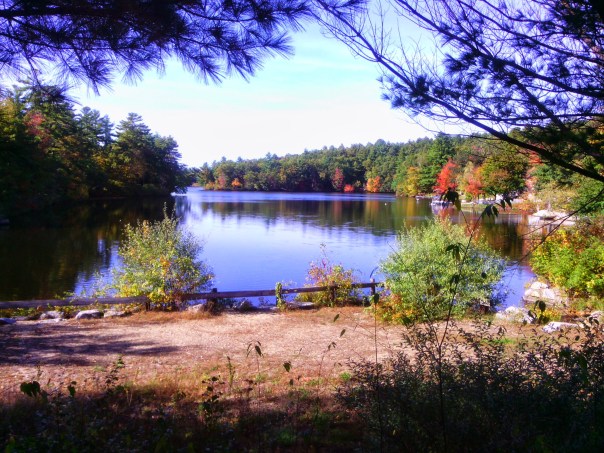 Piscataquog River upstream of the old rail crossing