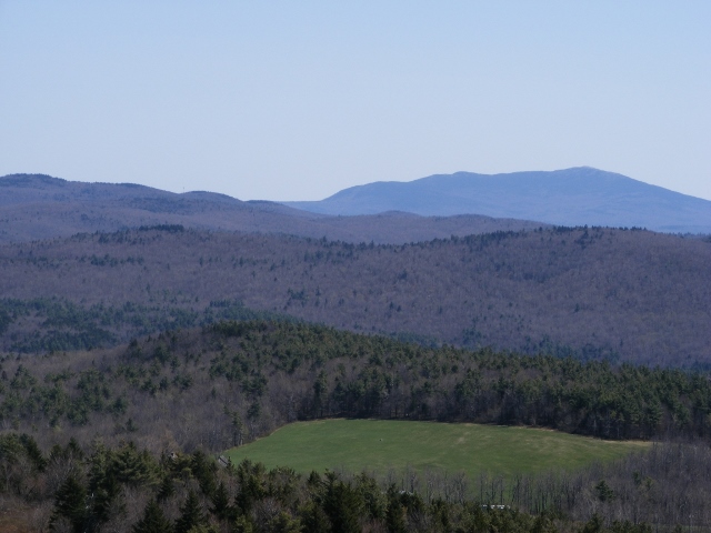 Mt. Monadnock in the distance, seen from the path to the Pitcher Mountain fire tower.