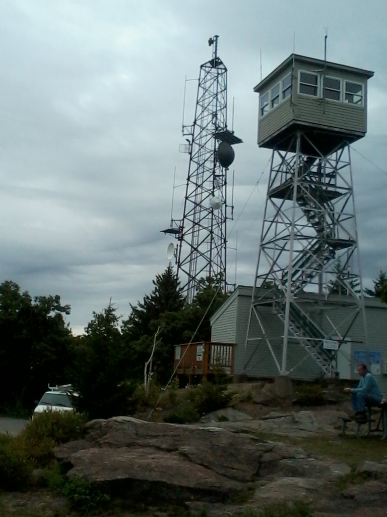 fire tower next to cell tower