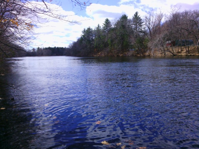 Nashua River in Pepperell, Massachusetts, April 2015, seen from rail trail