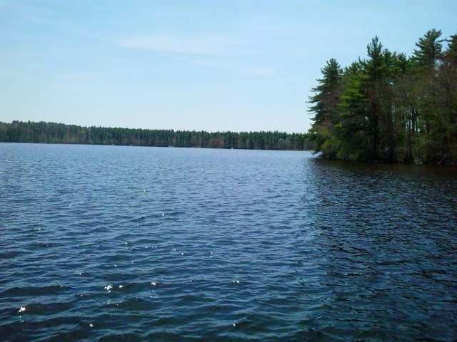 View of Lake Massabesic from boat launch just off Rockingham Rec Trail and NH Rt. 121.
