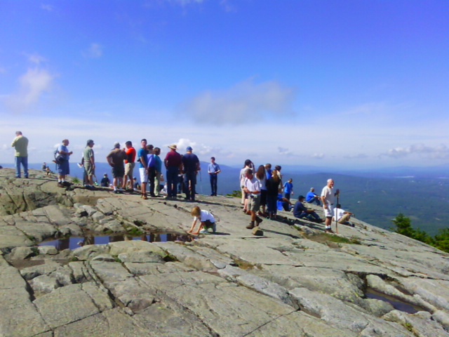 Bishop Peter Libasci of Manchester, NH at far right, with students from Northeast Catholic College.