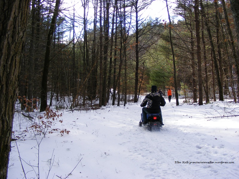 snowmobile on trail