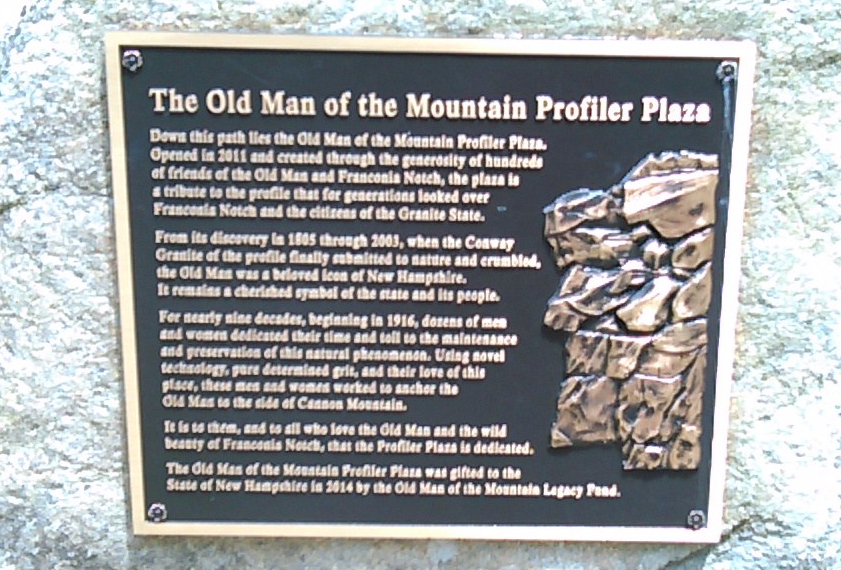 Old Man of the Mountain plaque